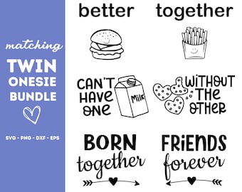 Funny Twin Onesie SVG Bundle, Womb Mates (Digital Files)