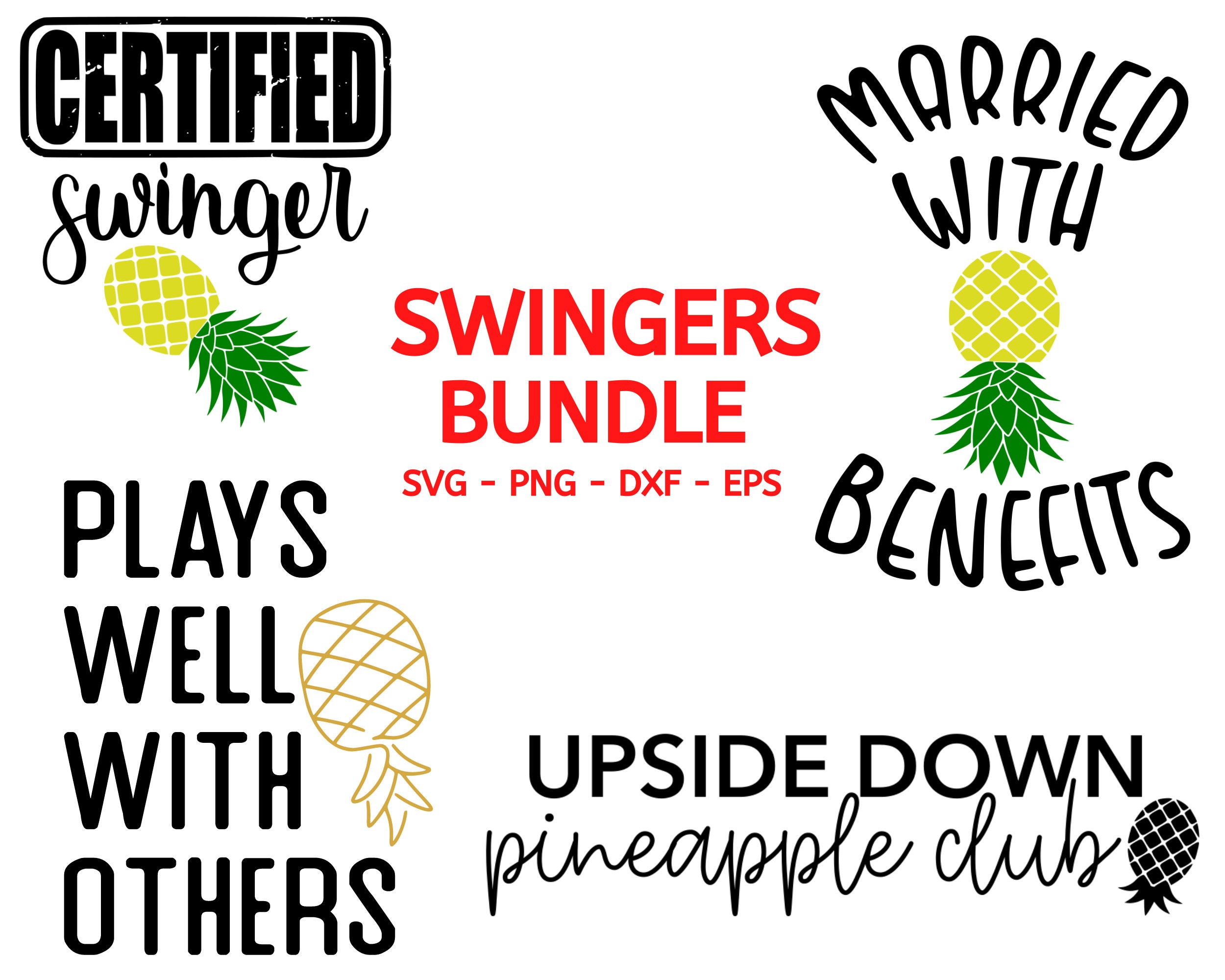 Swinger Pineapple SVG Bundle Upside Down Pineapple SVG Plays photo