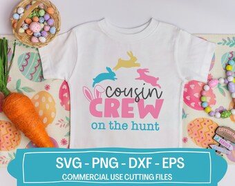 Easter Cousin Crew SVG, Matching Shirts, Egg Hunt (Digital Download)