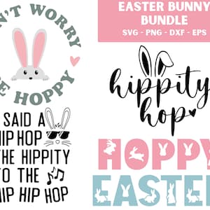 Pakiet SVG z Zajączkiem Wielkanocnym, Hippity Hoppity, Wzory dla Maluchów (Pliki Cyfrowe)