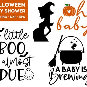 Halloween Baby Shower Svg, Halloween Pregnancy Svg, A Little Boo Is Almost Due Svg, Oh Baby Svg, Pregnant Witch Svg, A Baby Is Brewing Svg,