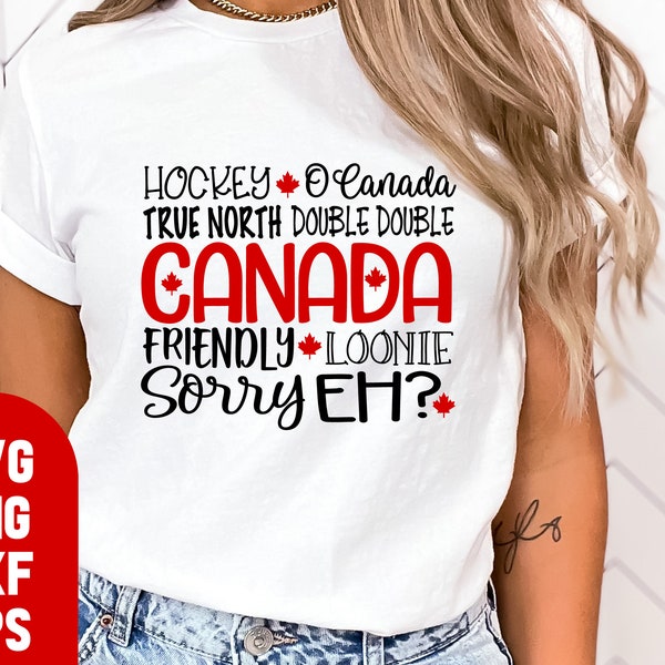 Canada Day Svg, Canada Flag Svg, Funny Canadian Shirt, Canada Day T Shirt, Canada Day Bundle, Happy Canada Day, True North Strong and Free