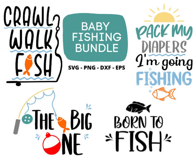 Pacchetto SVG Baby Fishing, primo compleanno (download digitale)