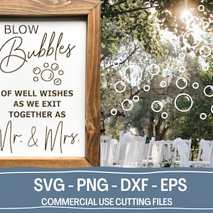 Blow Bubbles Of Well Wishes For The Mr. And Mrs., Bubble Send Off Sign Png, Love Is In The Air Wedding Png, Bubbles Wedding Send Off Svg