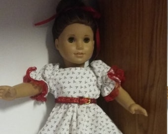 Vestido de fiesta para muñeca de 18" con zapatos y cinturón