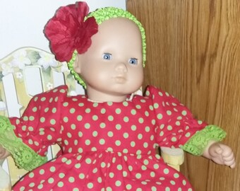 Muñeca bebé de 15" o vestido de bebé Bitty con bombachos y banda para el cabello