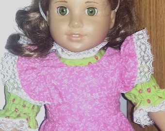 Vestido de muñeca de 18" con delantal