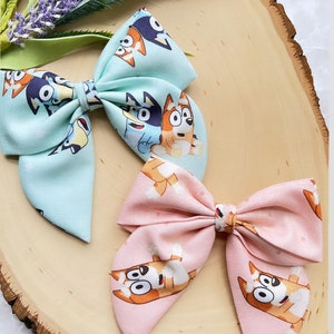 Bluey, Bluey hair bows, Disney jr hair bows, Character bows, Bluey Disney jr, Bluey and Bingo,Blue dog,Bluey birthday