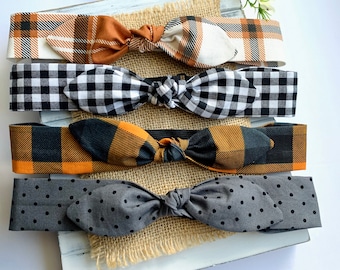 Adjustable headbands, Fall headbands,Buffalo check, headbands for girls, topknot headband, plaid,adult topknots