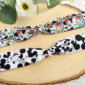 Mickey Mouse headbands, Knotted Disney headband, Disney headbands, Adjustable headbands, Mickey headband