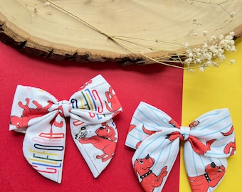Clifford the big red dog hair bow, Clifford hair bow, storybook hair bows, read across america hair bow