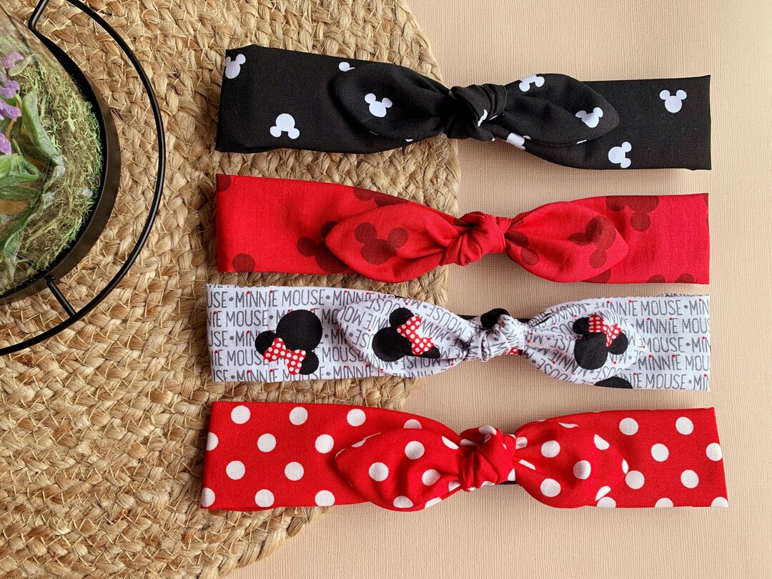 Disney Headbands, Mickey Mouse Topknot Headband, Minnie Mouse Headbands