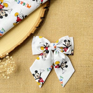 Disney hair bows, Mickey Mouse, Disney bows, Mickey Mouse clubhouse hair bow, Longtail hair bows, Disney bows