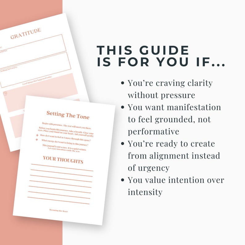 Digital Manifestation Journal Printable PDF – Guided Self Reflection ...