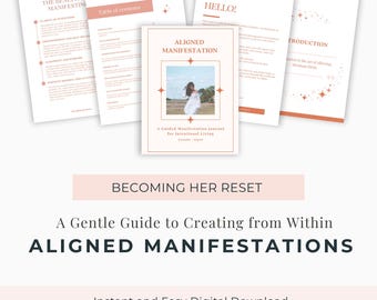 Digital Manifestation Journal Printable PDF – Guided Self Reflection Workbook for Women – Intention Setting & Personal Growth Journal