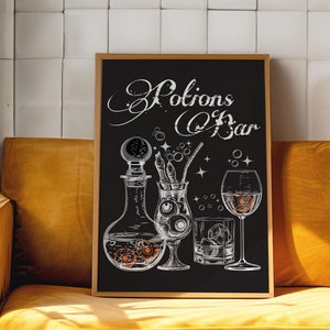 Drankjesreep Halloween-cocktails afdrukbaar | Spookachtige DIGITALE DOWNLOAD | Witchy Bar Cart-bord