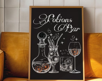 Tränke Bar Halloween Cocktails Printable | Grusel DIGITAL DOWNLOAD | Witchy Barwagen-Schild