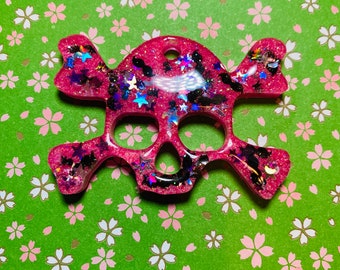 Amateur Resin cross bone Key chain Charm (Pink)