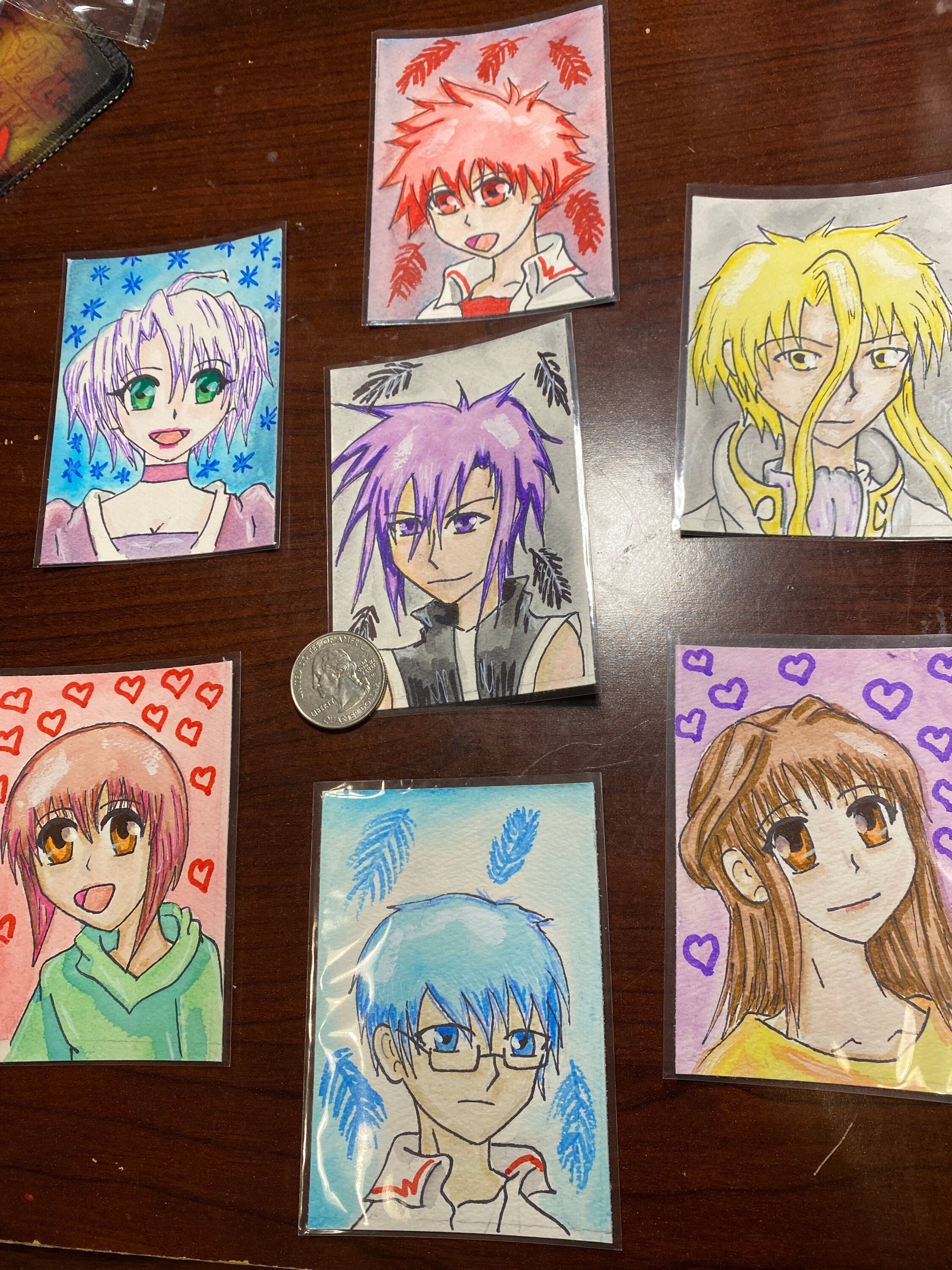 DNAngel 7 Sketch cards 2.5-3.5