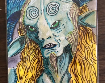 The Faun - Original 4x6 painting