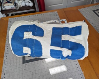 Vintage Sailcloth Duffel Bag with "65" Sail Number