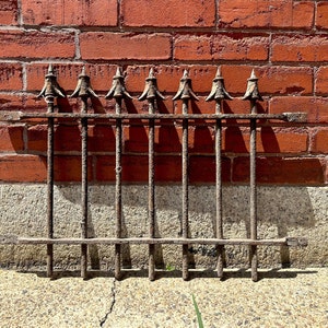 Antique Wrought Iron Garden Fence, Iron Gate, Architectural Salvage, Victorian Home Decor, Gothic Revival, Antique Window Cover, 1800s Art