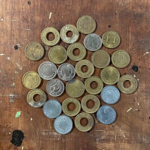 Vintage Amusement Park Tokens: Lot of 28 Trade Tokens