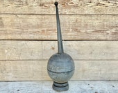 Antique Finial, Cupola Roof Topper, Pointed Cone Top Ball Base, Architectural Salvage Antiques, Vintage Rustic Home Decor, Shabby Chic Tin