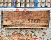 Old Export Beer Crate Cumberland Brewery MD Breweriana Vintage Antique Advertising Display Piece Bottle Box Wooden Wood Rustic Industrial