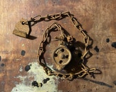 Antique Pulley and Chain Unusual Pulley System Farm Barn Country Rustic Home Decor Rusty Old Aged Metal Chain Iron Vintage Wall Decor Hanger