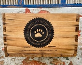 Vintage Teddy Bear crate, Boyds Bears Wooden Crate, Vintage Wooden Crate, Bear Paw Logo, Bear Nesting Crate, Doll Crate, Large Dovetail Box
