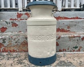 Vintage Milk Can ELMHURST CREAM CO Jamaica New York Antique Milk Jug Antique Milk Churn Garden Decor Yard Art Outdoor Decorations Old Farm