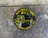 Vintage Glass Paperweight BROWNSTOWN MILL Lancaster PA 1856 Historic Home Amish Country Horse Carriage Antique Paper Weight Pennsylvania