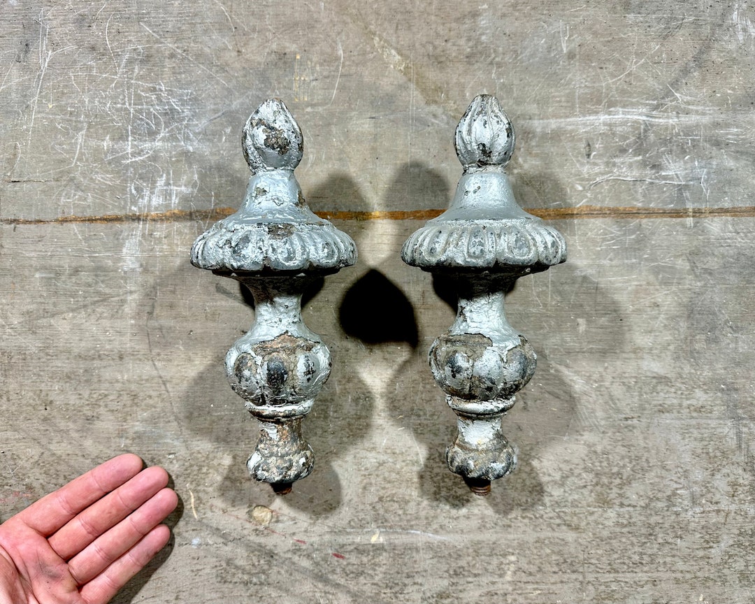 Antique Cast Iron Finials: Victorian Flame Toppers, Architectural ...