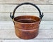 Vintage Copper Pot Small Bucket Farmhouse Rustic Home Decor Candy Making Pot Old Fashioned Iron Handles Primitive Farm Barn Yard Flower Pot 