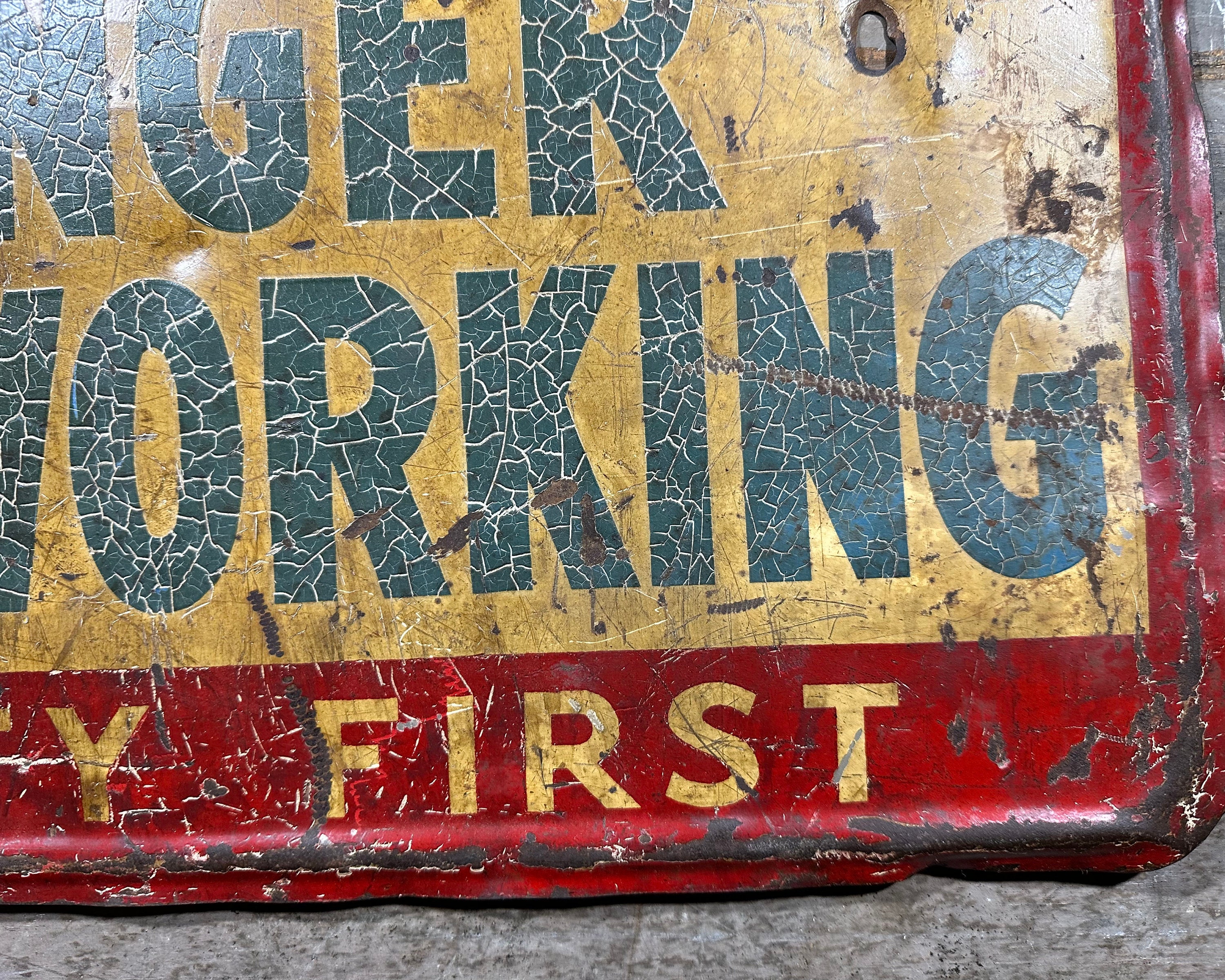 Vintage WPA Metal Sign: Danger Men Working, 1930s Americana - Etsy