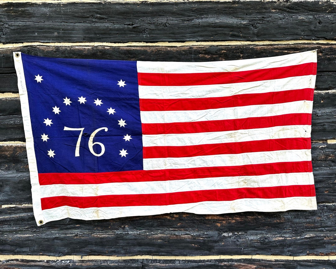 70s ビンテージ 1976年 ベニントンフラッグ アメリカ国旗 星条旗 USA 76” Bicentennial 13 Star American Cotton Flag ベニントンフラッグ