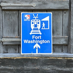Septa Sign from Fort Washington Pennsylvania, Train Sign, Railroad Signage, Wall Hanging Decor