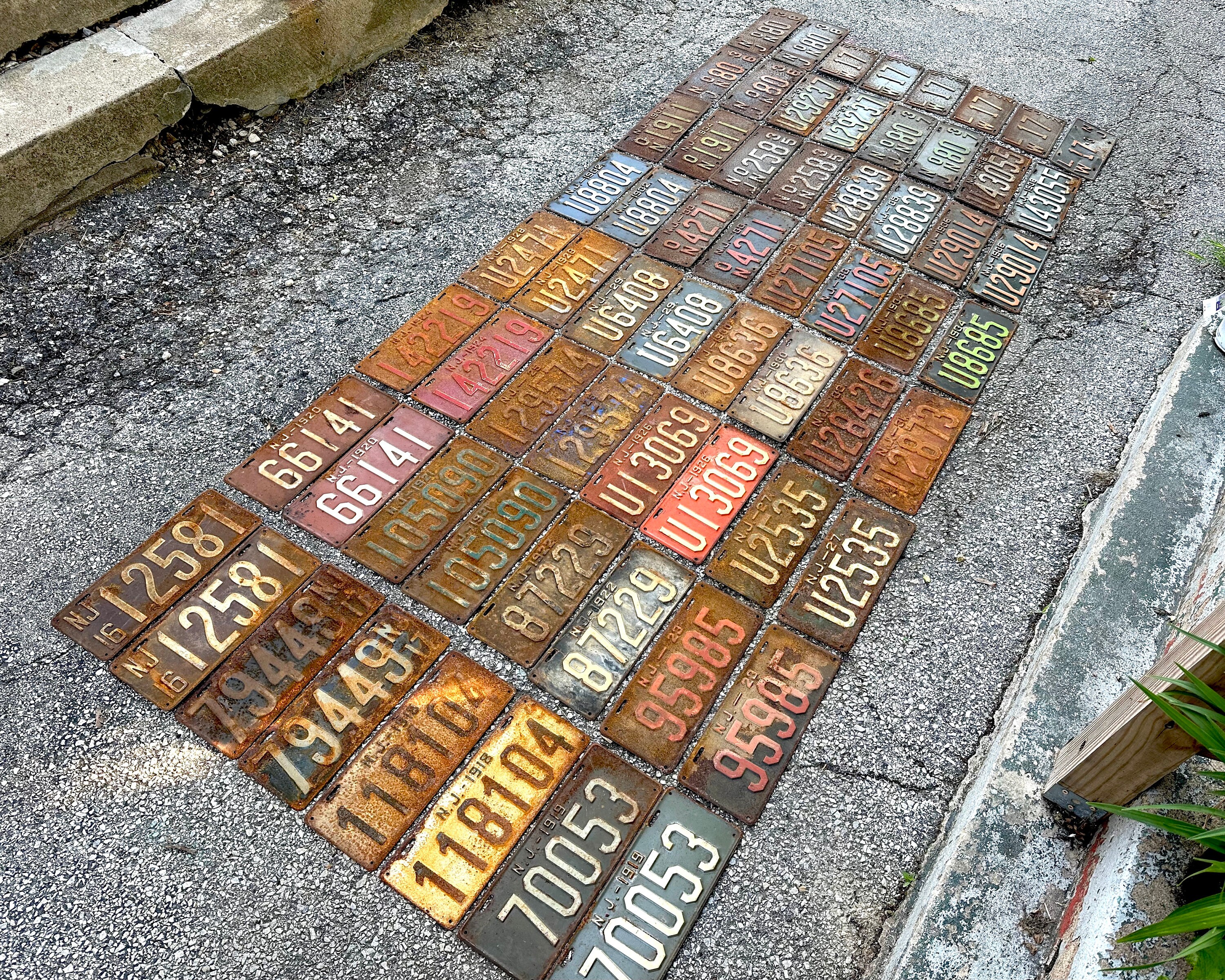 Antique New Jersey License Plate Collection: 1916-1940 Pairs, Wall Art