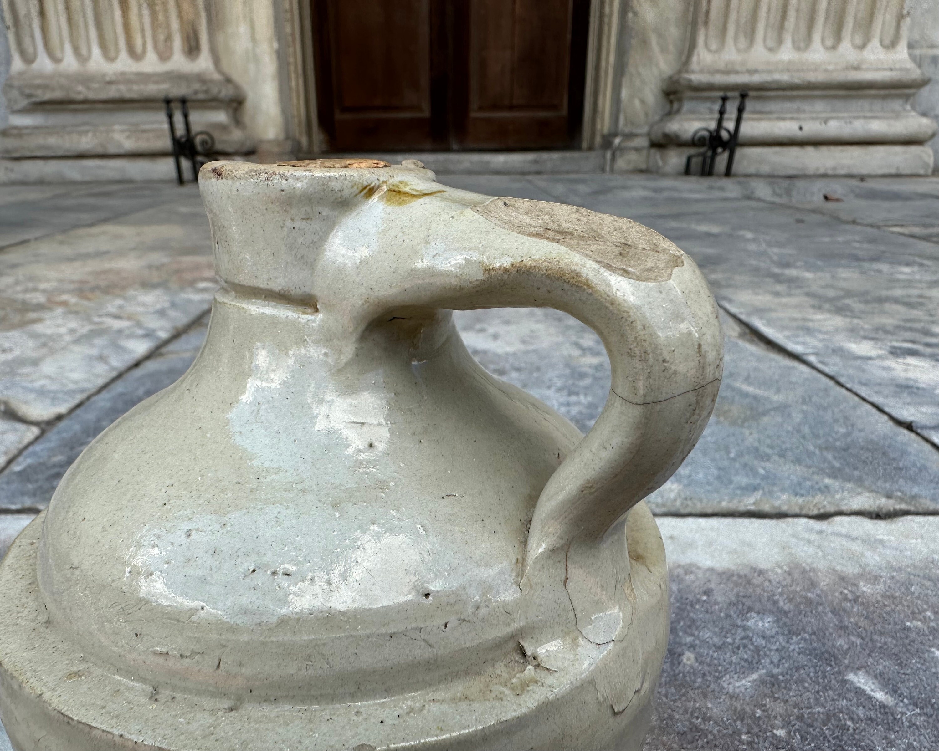 Antique Fulper Stoneware Jug: 19th Century New Brunswick