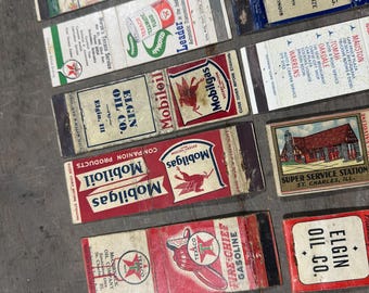 Vintage Gas & Oil Matchbook Collection: Shell, Texaco, Gulf