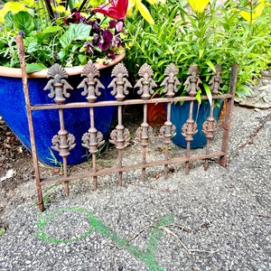 Antique Iron Garden Gate: Victorian Architectural Salvage, Rustic Wall Decor