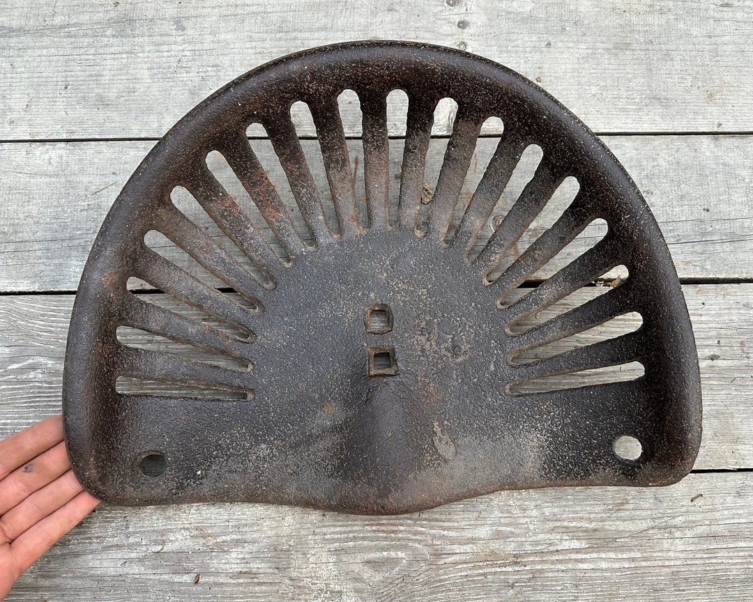 Antique Tractor Seat, Vintage Cast Iron Metal Tractor Seat, Farm