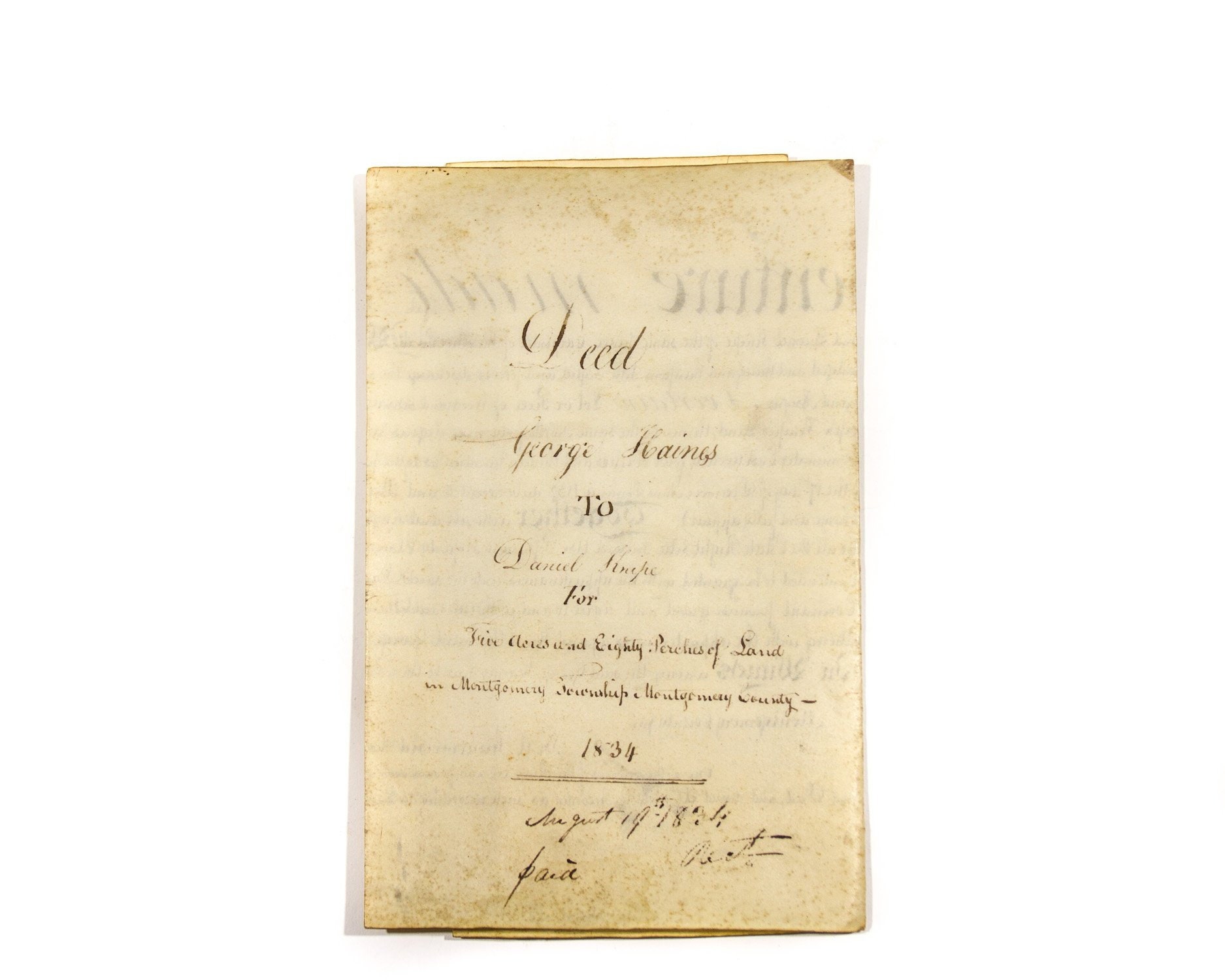 Antique Document 1800s Land Deed Farmhouse Barn Deed Old Etsy