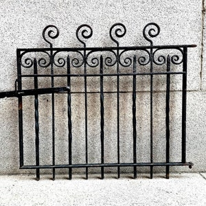 Antique Cast Iron Fence with Latch, 1800s Victorian Complete Entryway Garden Fence, Entrance Gate, Yard Art, Home Decor, Window Gate
