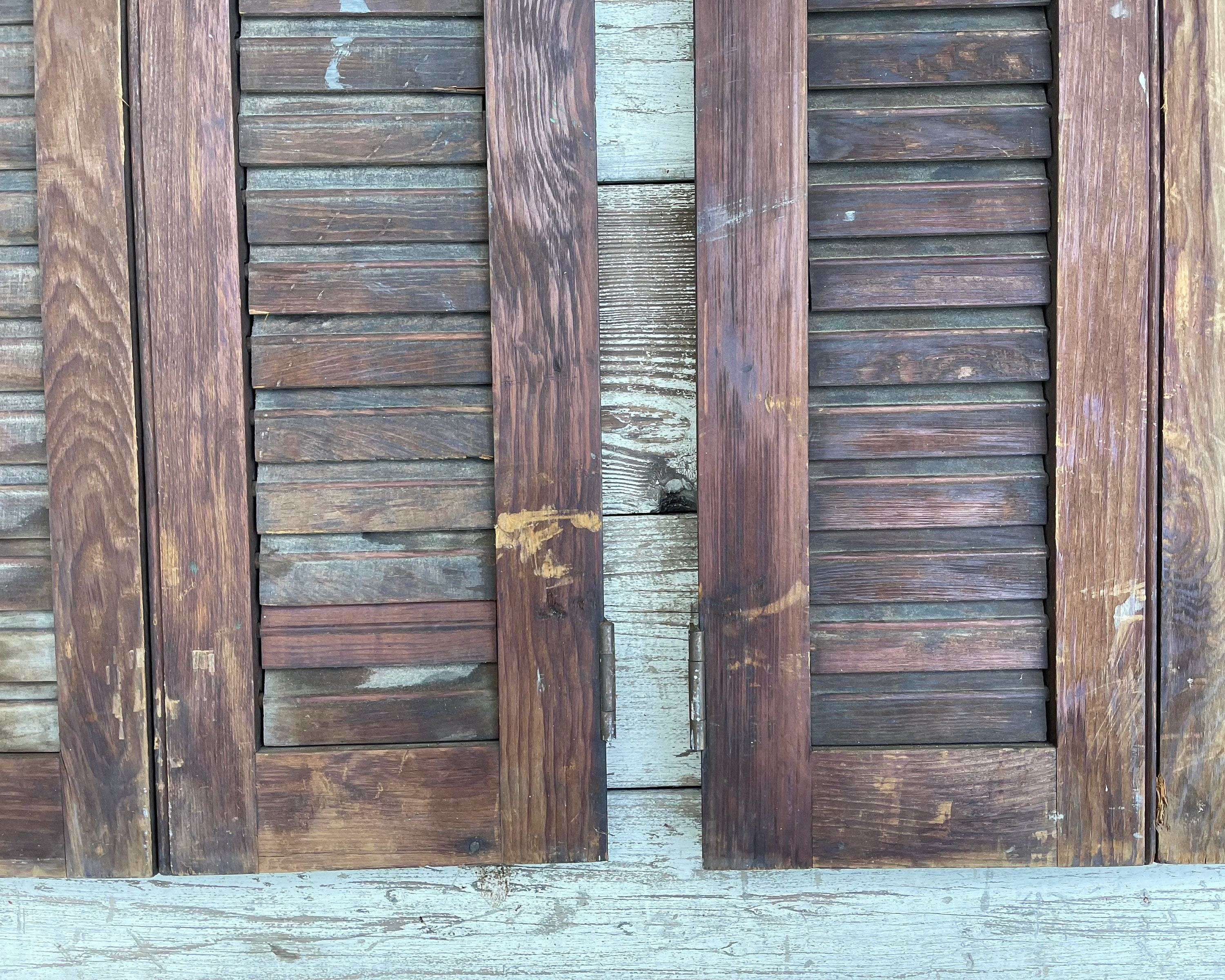 Antique Shutters Doors Louvered Panel Doors Interior Etsy