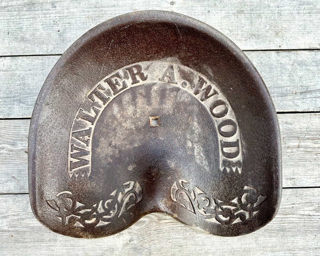 Antique Tractor Seat, Vintage Walter A Wood Cast Iron Tractor Seat