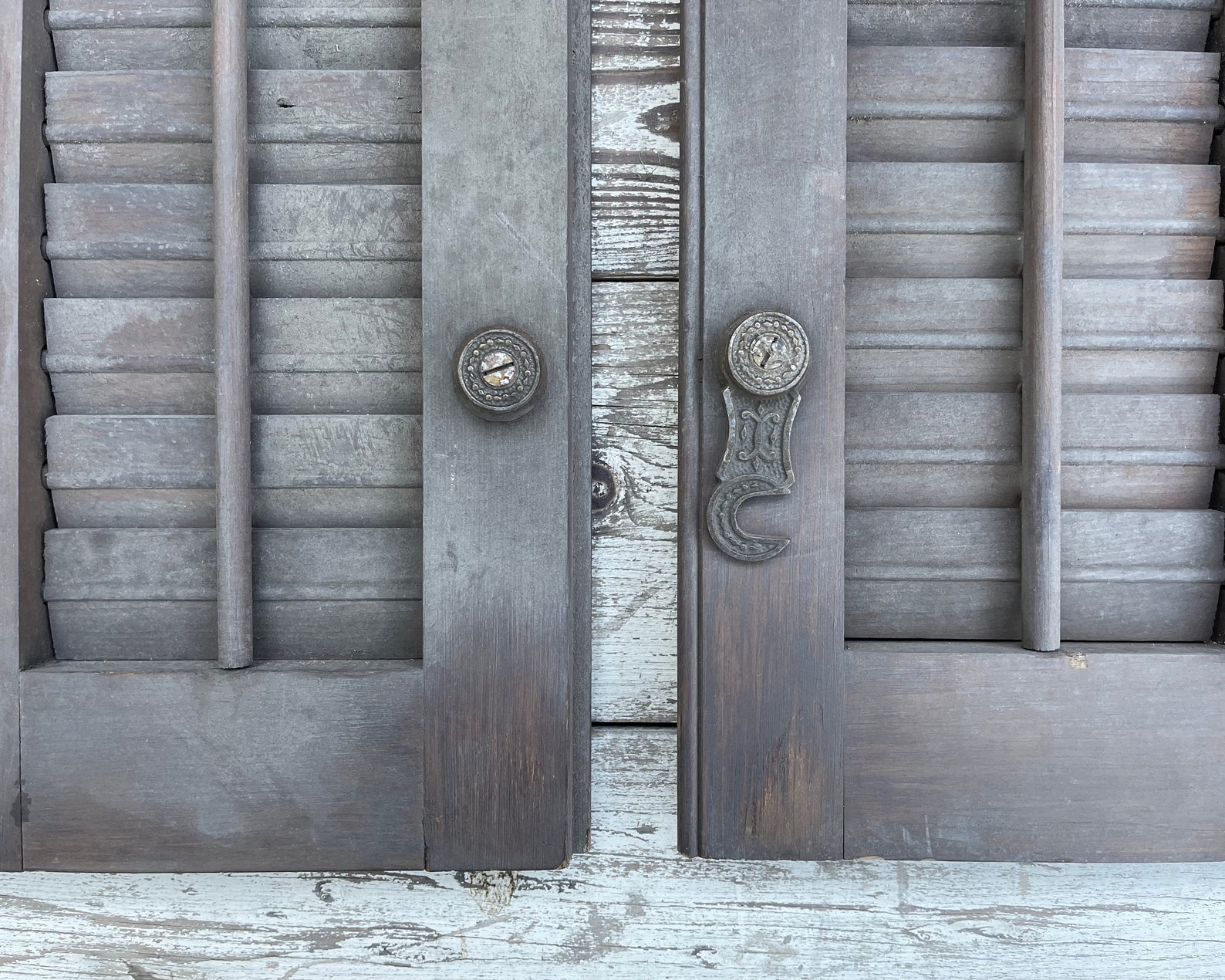 Antique Shutters Doors Louvered Panel Doors Interior Etsy