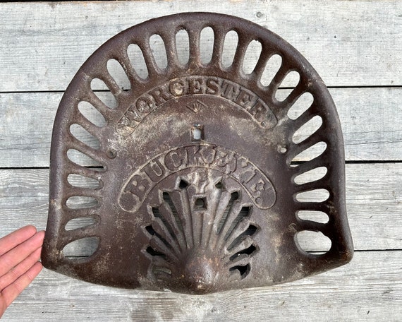 Metal Antique Style Farm Tractor Seat Rustic Silver Wagon Stool Farmhouse Decor Metal Antique Style Farm Tractor Seat Rustic Silver Wagon Stool Farmhouse Decor