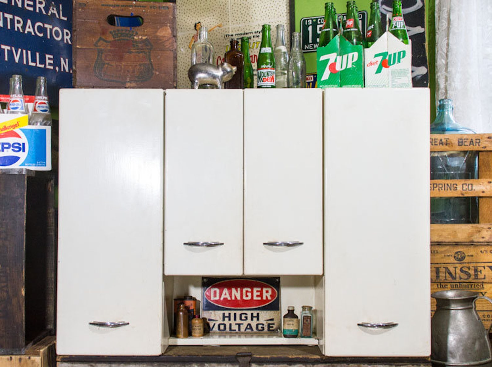 Vintage Metal Kitchen Mid Century Modern Upper Etsy